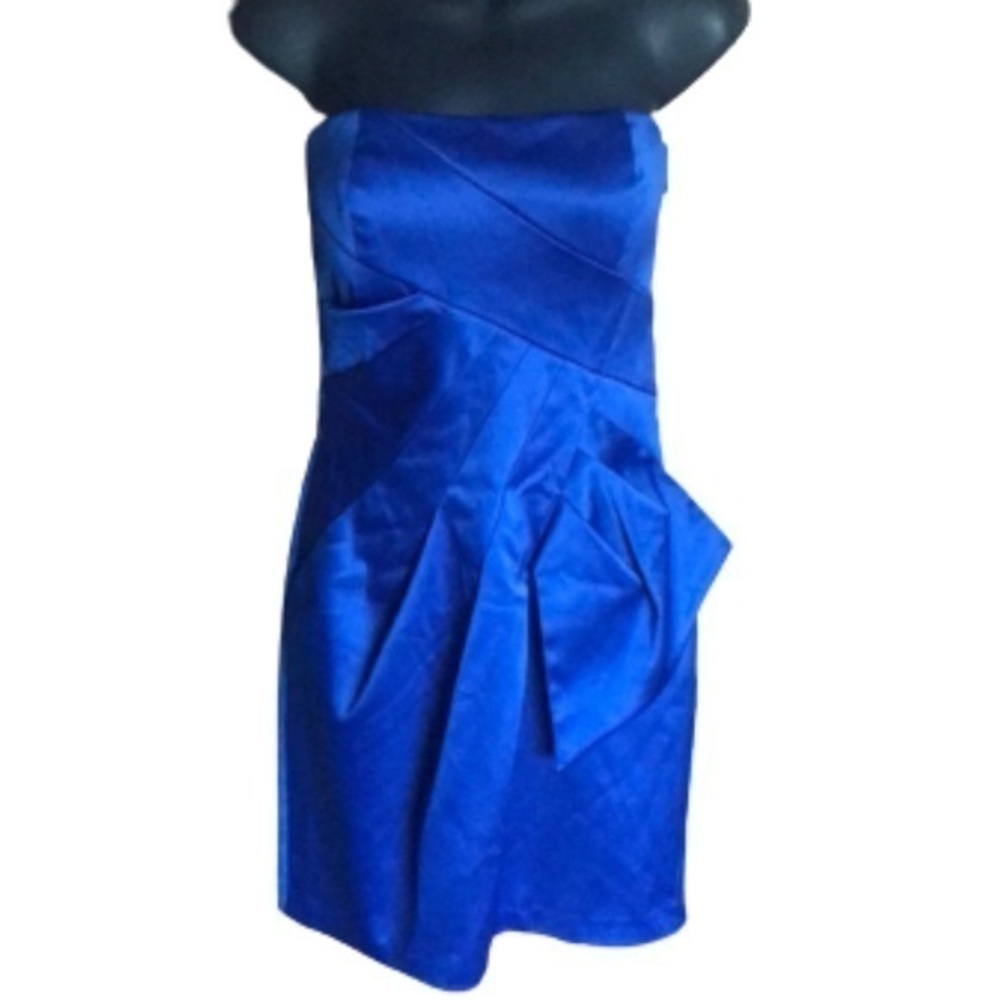 Max and cleo sapphire satin dress size 4 NWT
